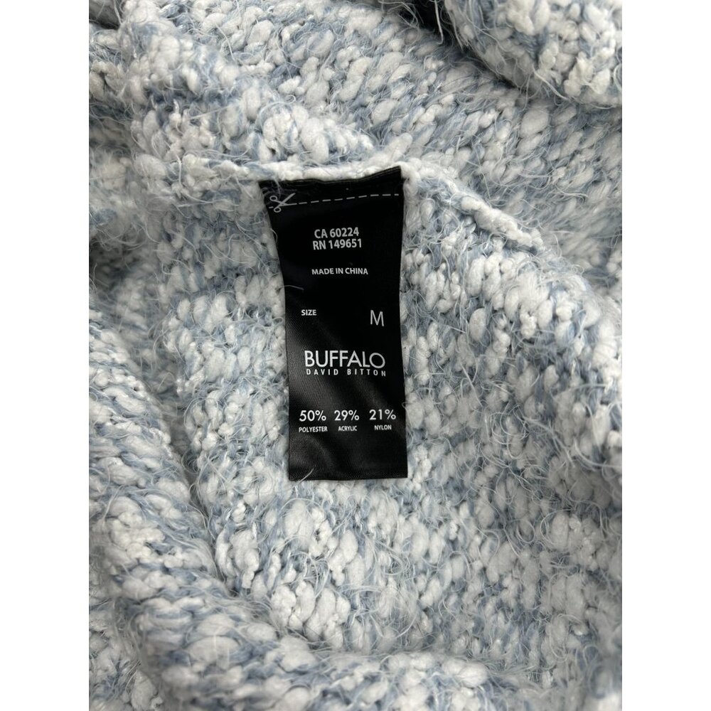 Buffalo David Bitton Womens Textured Knit Sweater M Light Blue & White - Picture 10 of 11